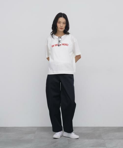 human woman / ヒューマンウーマン カットソー | ◆フロッキープリントクルーネックＴシャツ | 詳細3