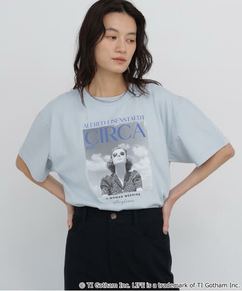 human woman / ヒューマンウーマン カットソー | ＬＩＦＥコラボフォトＴシャツ　サングラス | 詳細2