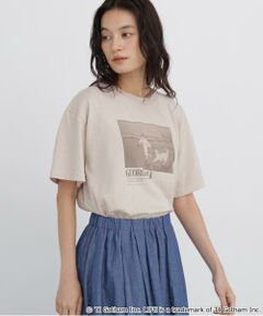 human woman / ヒューマンウーマン カットソー | ＬＩＦＥコラボフォトＴシャツ　ドッグ