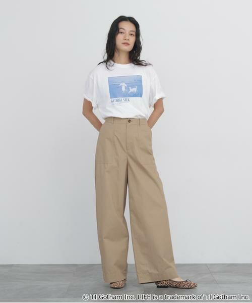 human woman / ヒューマンウーマン カットソー | ＬＩＦＥコラボフォトＴシャツ　ドッグ | 詳細3