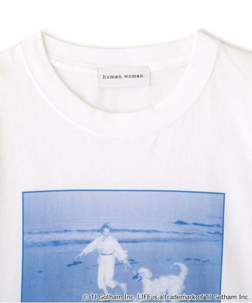 human woman / ヒューマンウーマン カットソー | ＬＩＦＥコラボフォトＴシャツ　ドッグ | 詳細4