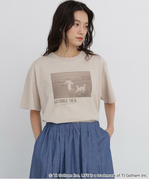 human woman / ヒューマンウーマン カットソー | ＬＩＦＥコラボフォトＴシャツ　ドッグ | 詳細9
