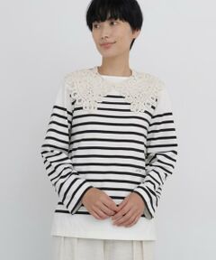 human woman / ヒューマンウーマン カットソー | ◆パネルボーダー天竺バスクシャツ