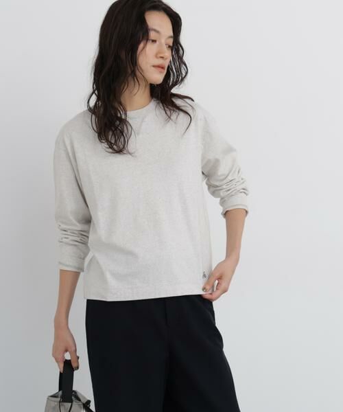human woman / ヒューマンウーマン カットソー | ◆ＴＳＵＮＡＧＵ　ロンＴ（刺繍入り）