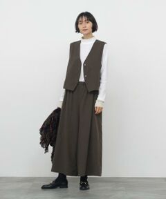 human woman / ヒューマンウーマン ワンピース | セルロースコットンツイルベストＳＥＴＵＰ