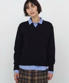 human woman / ヒューマンウーマン ニット・セーター | ハイゲージプレーティング天竺キーネックプルオーバー