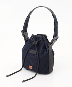HUNTER / ハンター ハンドバッグ | リファインド ドローストリング デニム バケット
