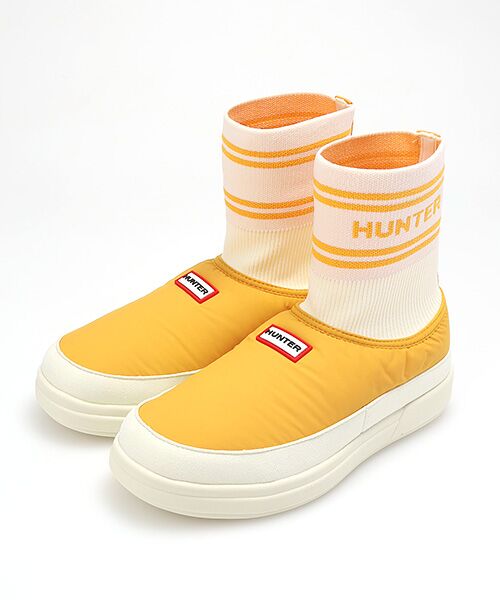HUNTER/ハンター ユニセックス イン/アウト ハンター ニッテッド ソック スリッパ リッチオーカー / シェイデッドホワイト 22cm