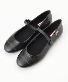 HUNTER 黒 ローファー リボン HUNTER 国内正規品 レインシューズ レディース リファインド