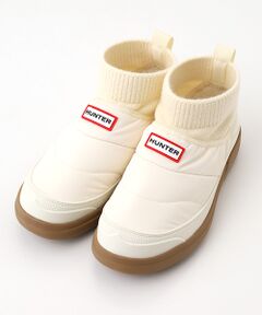 HUNTER / ハンター フラットシューズ | レディース イン/アウト パファー ニッテッド カフ ブーツ