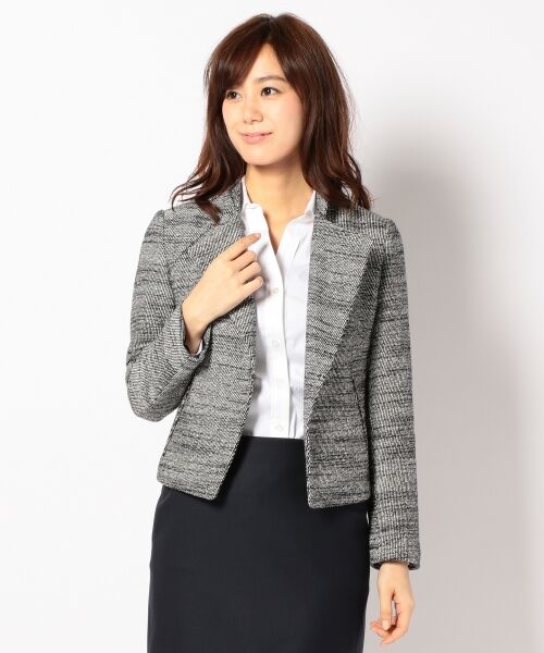 セール 16春 Melangetwilltweed ショートジャケット レザーブルゾン ジャケット Icb アイシービー ファッション通販 タカシマヤファッションスクエア