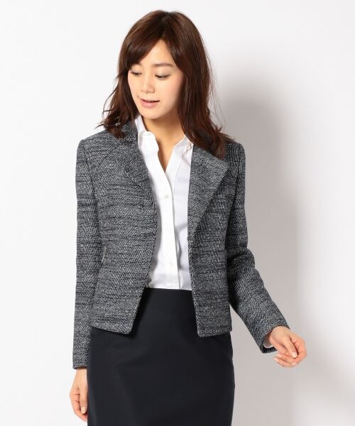 セール 16春 Melangetwilltweed ショートジャケット レザーブルゾン ジャケット Icb アイシービー ファッション通販 タカシマヤファッションスクエア