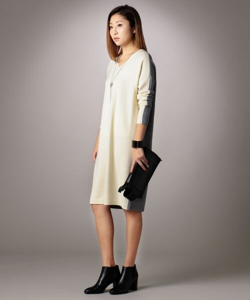 セール 17春 前後バイカラー Soft Semi Worsted ニットワンピース ロング マキシ丈ワンピース Icb アイシービー ファッション通販 タカシマヤファッションスクエア