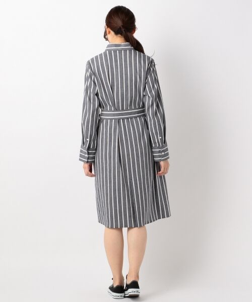 ICB アイシービー Linen Stripe シャツワンピース 4 - ひざ丈ワンピース