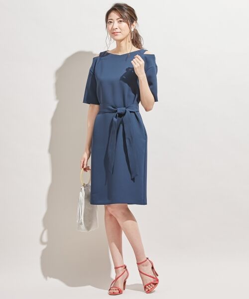 セール 洗える Light Bi Stretch オフショルダーワンピース ミニ丈 ひざ丈ワンピース Icb アイシービー ファッション通販 タカシマヤファッションスクエア