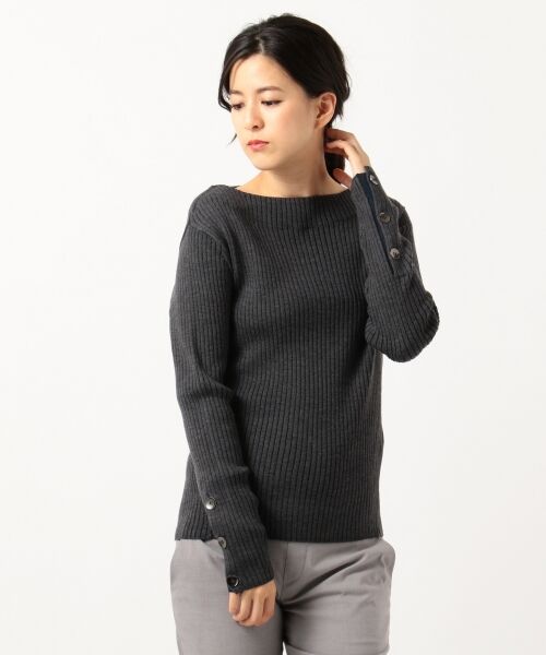 セール】 【再入荷】Woosted Rib ボタンスリーブニット （ニット