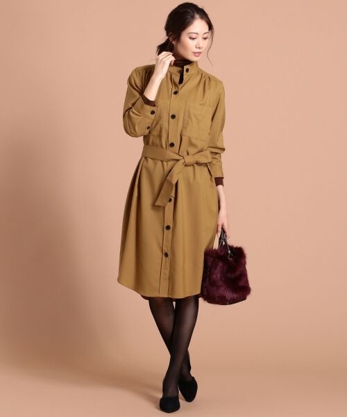 セール Domani10月号掲載 Silky Wool シャツドレス ミニ丈 ひざ丈ワンピース Icb アイシービー ファッション通販 タカシマヤファッションスクエア