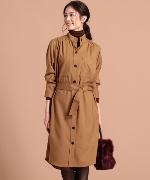 セール Domani10月号掲載 Silky Wool シャツドレス ミニ丈 ひざ丈ワンピース Icb アイシービー ファッション通販 タカシマヤファッションスクエア