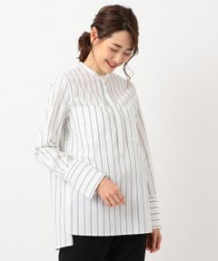 Sleek Cotton スタンドネック ブラウス