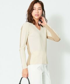 ICB / アイシービー ニット・セーター | 【洗える】Synthetic Full Needle Vネックニット