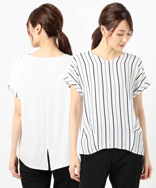 ICB / アイシービー Tシャツ | 【WEB限定】Cotton Combi Stripe カットソー | 詳細4