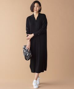 【WEB・一部店舗限定】シャツ風 ニットワンピース