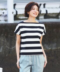 【WEB限定カラーあり】Wide Border フレンチスリーブ カットソー