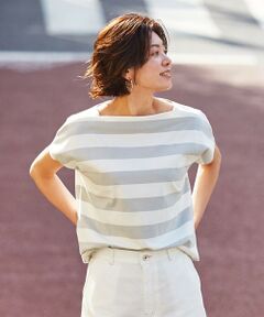 【WEB限定カラーあり】Wide Border フレンチスリーブ カットソー