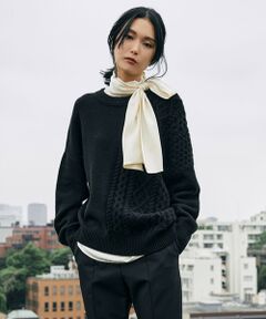 【人気のため新色追加・マガジン掲載】Soft Wool Cashmere Mix ケーブルニット（番号CL28）