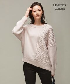 【人気のため新色追加・マガジン掲載】Soft Wool Cashmere Mix ケーブルニット（番号CL28）