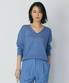 ICB / アイシービー ニット・セーター | 【WEB限定カラーあり・洗える】ペーパーブレンドシャインニット Vネックプルオーバー