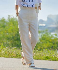 ICB / アイシービー その他パンツ | 【洗える】 ソフトリネン ワイドストレートパンツ