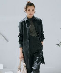 ICB / アイシービー シャツ・ブラウス | 【洗える】 ウールミルドサキソニー ロングシャツ