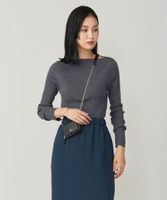 ICB / アイシービー ニット・セーター | 【洗える】エクストラファインメリノリブ ボートネックニット