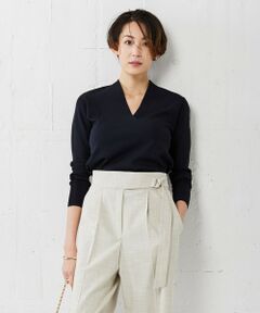 ICB / アイシービー ニット・セーター | 【洗える】 シンセティックフルニードル Vネックプルオーバー