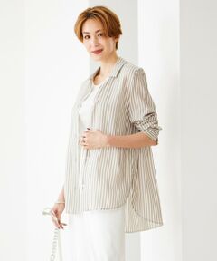 ICB / アイシービー シャツ・ブラウス | 【洗える】 キュプラローンストライプ シャツ