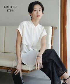 ICB / アイシービー シャツ・ブラウス | 【洗える】ヌーディスローン  バンドカラーブラウス