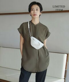 ICB / アイシービー シャツ・ブラウス | 【洗える】ヌーディスローン  バンドカラーブラウス