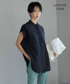 ICB / アイシービー シャツ・ブラウス | 【洗える】ヌーディスローン  バンドカラーブラウス