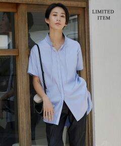 ICB / アイシービー カットソー | 【WEB限定】ブラウスライクスムース スタンドカラーカットソー