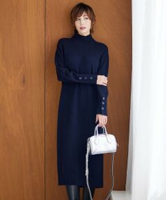 ICB / アイシービー ミニ丈・ひざ丈ワンピース | 【WEB限定カラーあり・洗える】 ソフトカシミヤミックス ハイネックワンピース
