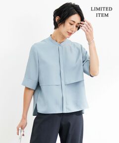 【WEB限定・洗える】 シルキーツイル クロップドシャツ