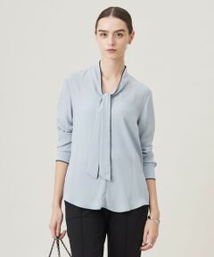 ICB / アイシービー シャツ・ブラウス | 【UVケア・速乾・接触冷感・洗える】BackSatinAmunzen 配色ボウタイブラウス