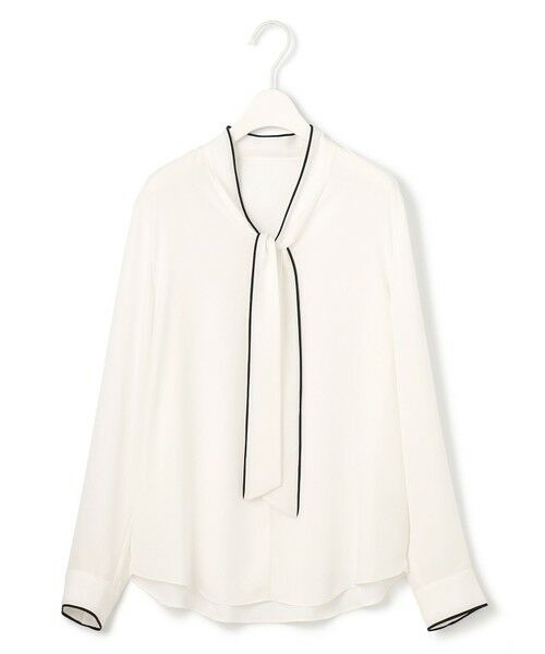 ICB / アイシービー シャツ・ブラウス | 【UVケア・速乾・接触冷感・洗える】BackSatinAmunzen 配色ボウタイブラウス | 詳細14