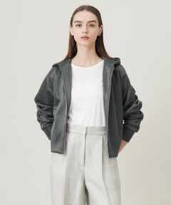 ICB / アイシービー パーカー | 【洗える】サテンボンディング ジップアップパーカー