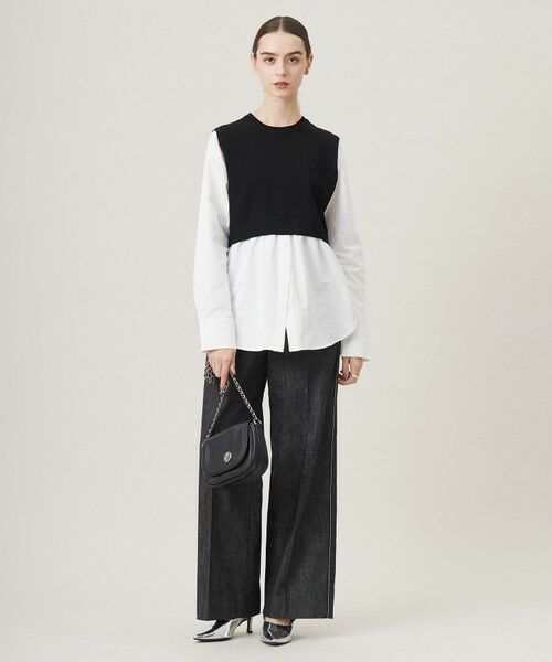 ICB / アイシービー その他パンツ | 【洗える】 コットンリアクティブデニム ワイドストレートパンツ | 詳細15