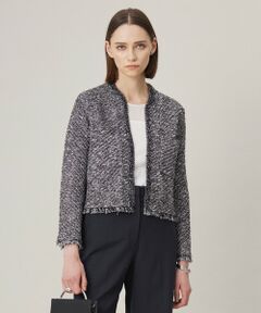 ICB / アイシービー カーディガン・ボレロ | 【ドラマ「続・続・最後から二番目の恋」着用】 デニムライクツィード ニットジャケット