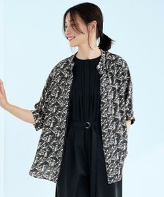 ICB / アイシービー シャツ・ブラウス | 【人気のため新色追加・接触冷感・UVケア・速乾・洗える】BackSatinAmunzen 5分袖バンドカラーブラウス