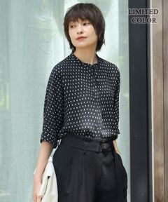 ICB / アイシービー シャツ・ブラウス | 【人気のため新色追加・接触冷感・UVケア・速乾・洗える】BackSatinAmunzen 5分袖バンドカラーブラウス