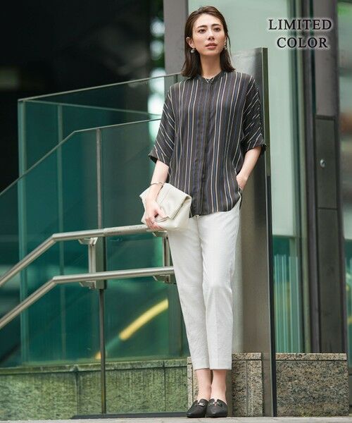 ICB / アイシービー シャツ・ブラウス | 【人気のため新色追加・接触冷感・UVケア・速乾・洗える】BackSatinAmunzen 5分袖バンドカラーブラウス | 詳細29